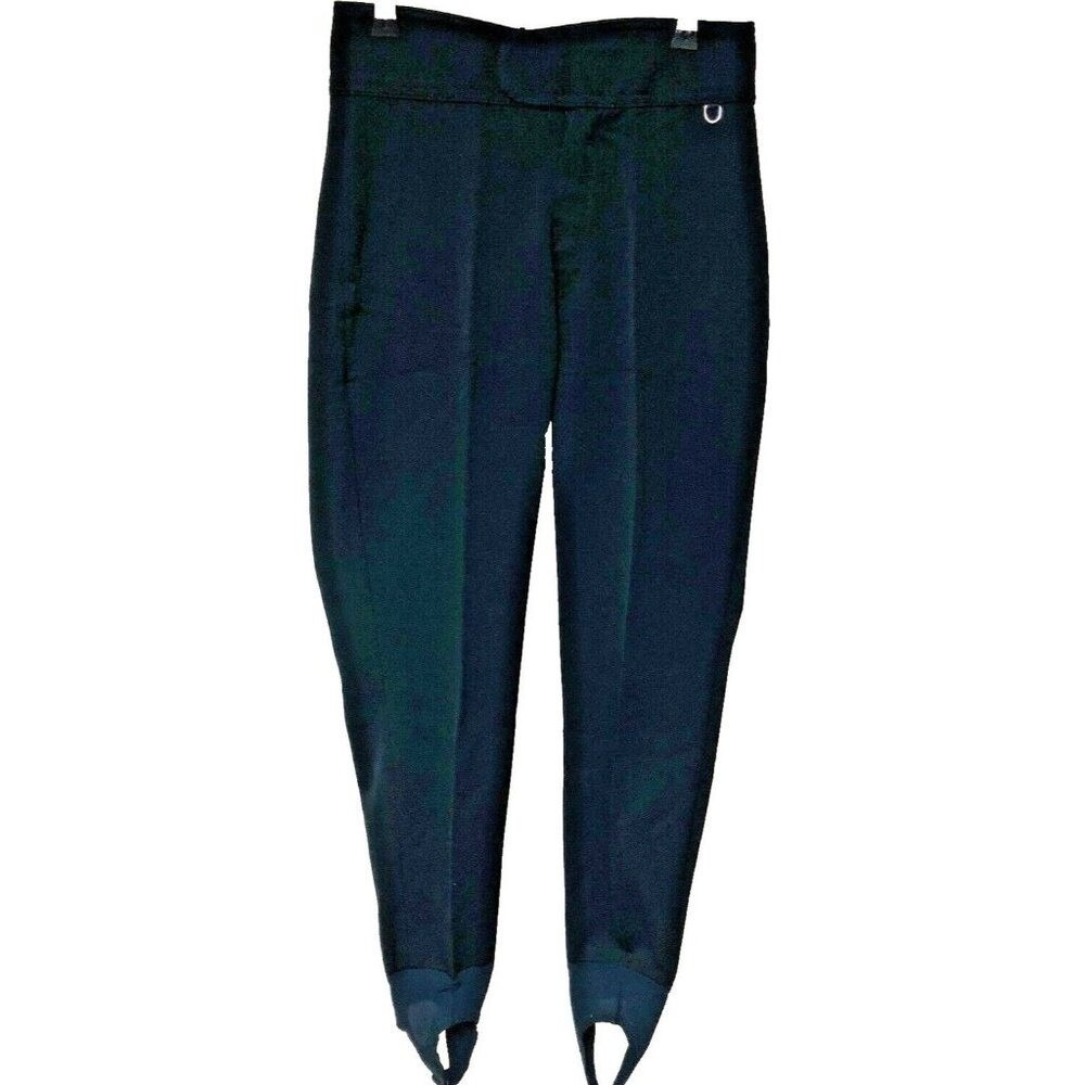 Vintage Schoeller Skifans Womens Ski‎ Pants 8P Black Stirrup Snow Hi Rise USA